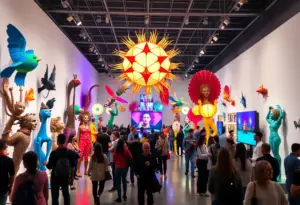 Exhibition showcasing vibrant art at the Steinfeld Gallery