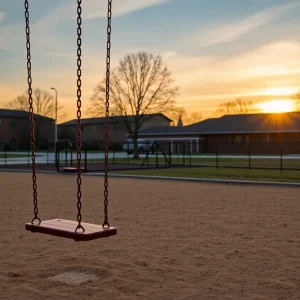Empty playground at an after-school program in Tucson