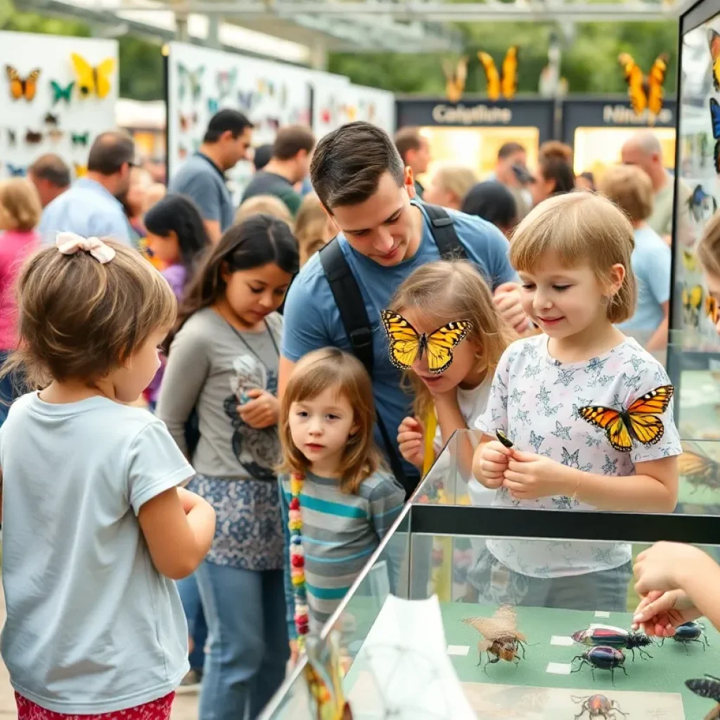 Families exploring insect exhibits at the Arizona Insect Festival