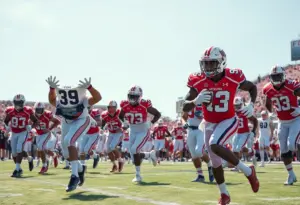 Arizona Wildcats football players competing on the field