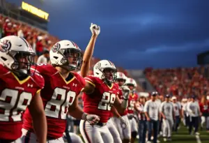 Arizona Wildcats football team playing during a game