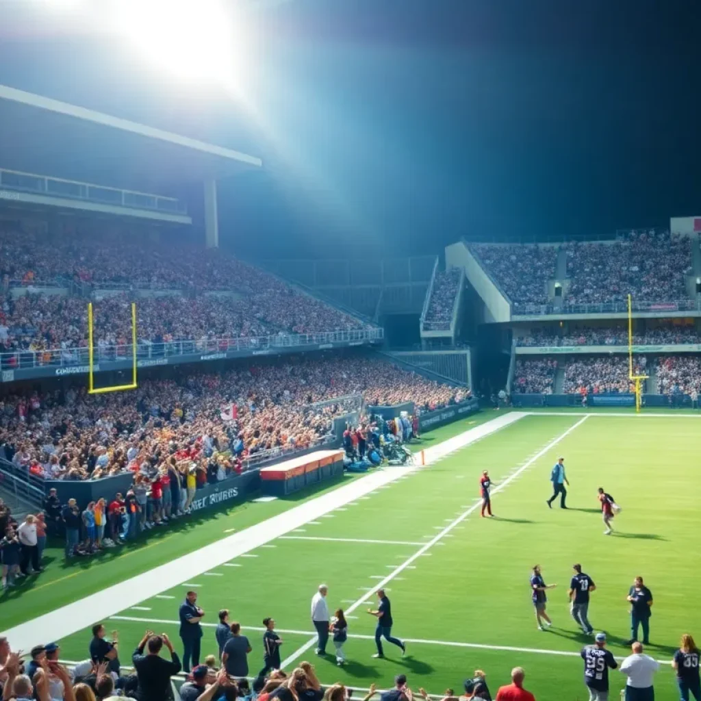 Fans celebrating after the Arizona Wildcats football team's victory over Oklahoma State.