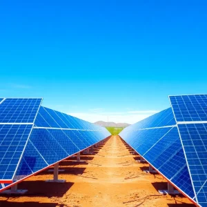 Solar panels in the Sonoran Desert for renewable energy