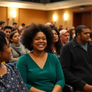 Community members at a film screening about Borderlands stories in Tucson