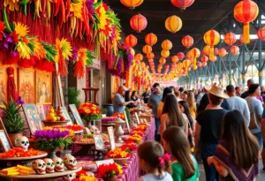 Celebration at the Chiles Chocolate Day of the Dead Festival in Tucson