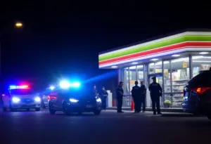 Police on the scene of a stabbing incident at a Circle K in Tucson.