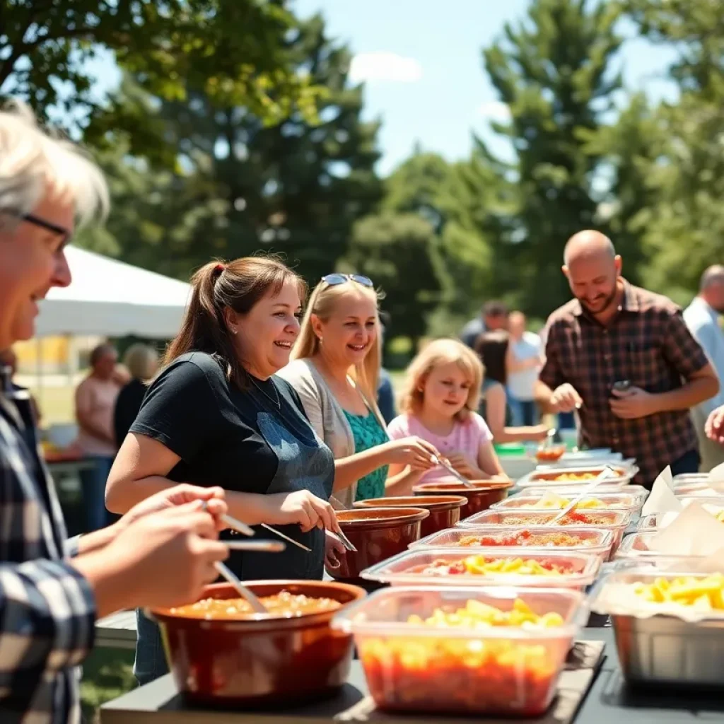 Families enjoying the Cork Fun Chili Cook-Off in Tucson.