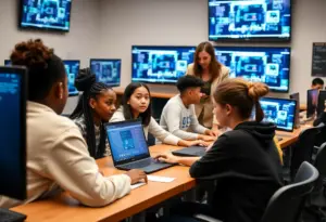 Students participating in cybersecurity training at Pima Community College