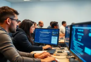 Students participating in cybersecurity training at Pima Community College in Tucson.