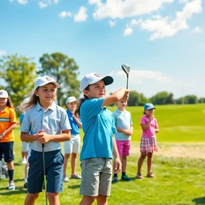 Junior golfers participating in the Desert Swing Tournament at Randolph Golf Complex.