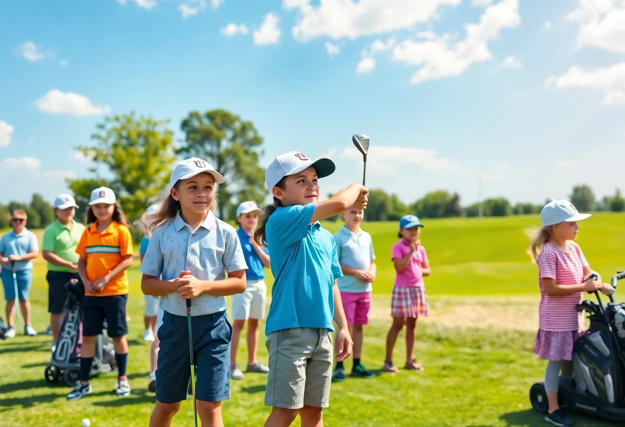 Junior golfers participating in the Desert Swing Tournament at Randolph Golf Complex.