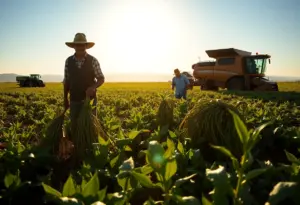 Farmworkers harvesting crops in Arizona sun