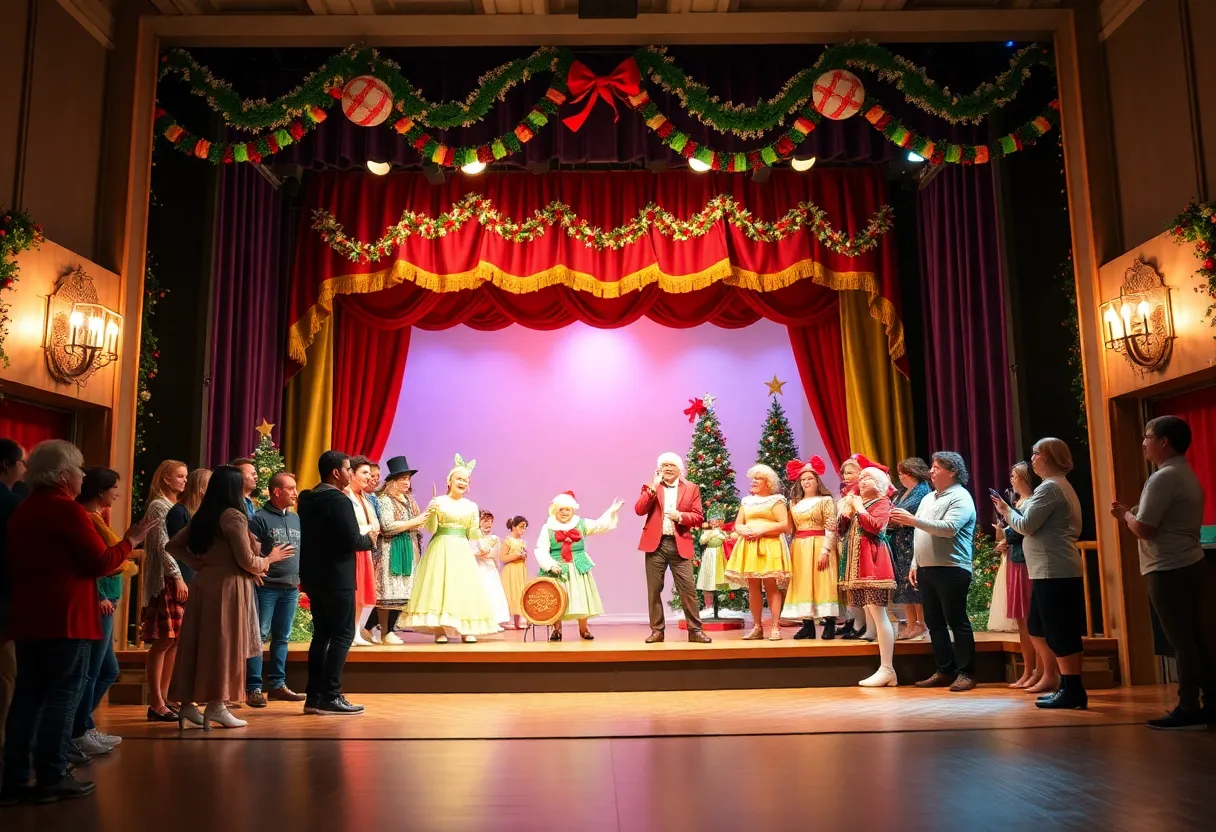 Cast performing at Gaslight Theatre's holiday show