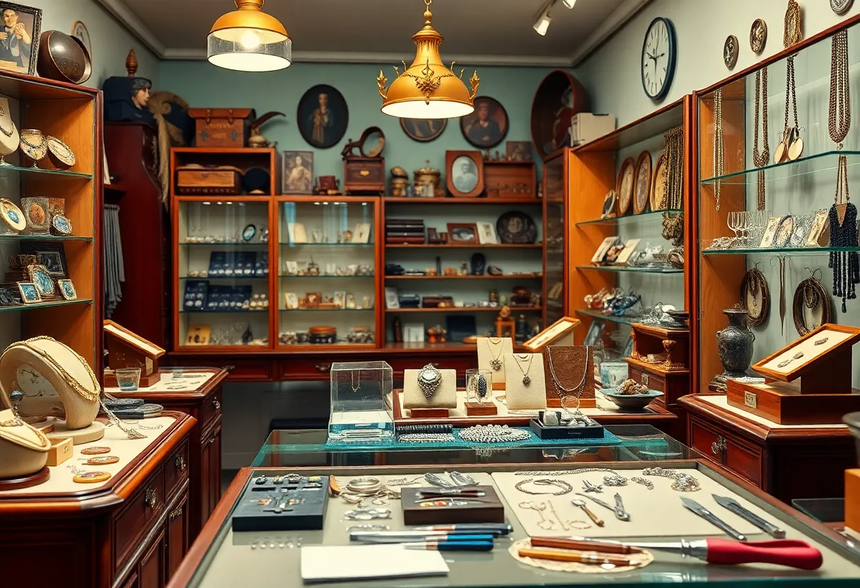 Interior view of Golden Gems jewelry shop with custom designs
