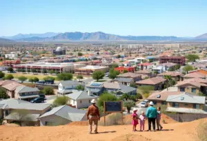 A view of new housing units under construction in Tucson, Arizona.