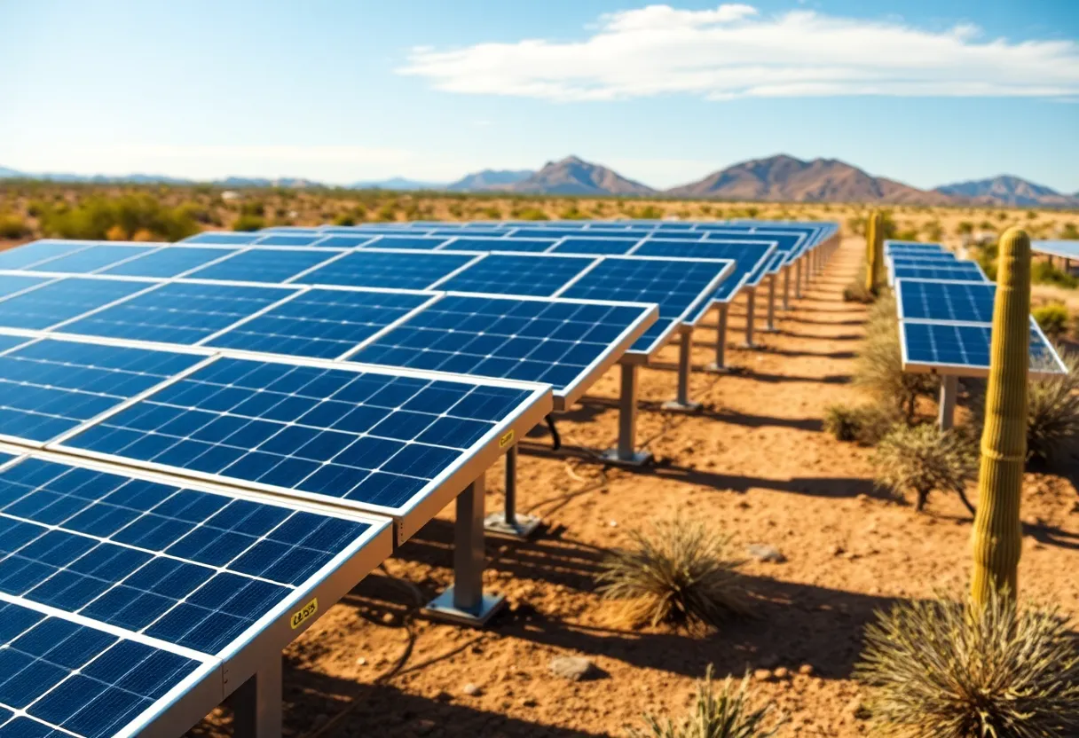 Solar panels showcasing renewable energy solutions in Tucson