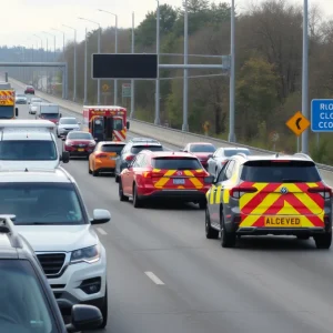 Emergency services at a traffic accident on Interstate 10 in Tucson