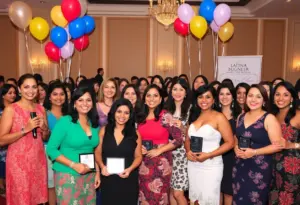 Latina entrepreneurs celebrating at a gala event in Tucson