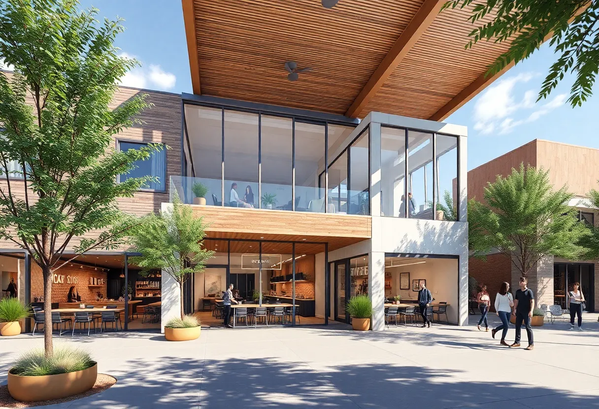 Conceptual rendering of a mixed-use retail and office space in Tucson