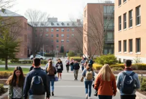 Students walking on Pima Community College campus post-incident