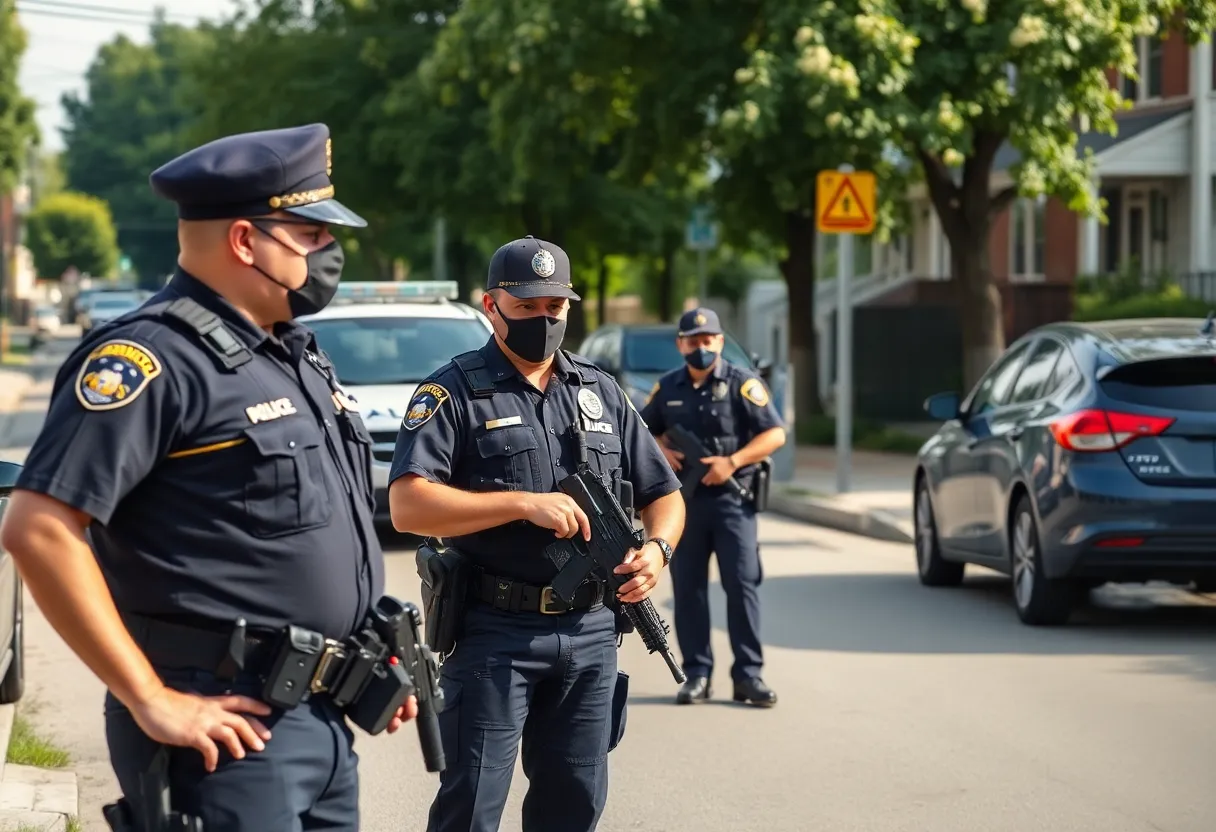 Law enforcement officers conducting a domestic violence operation
