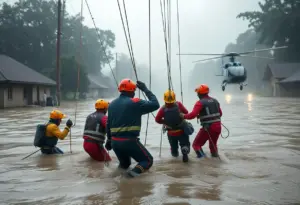 Emergency responders rescue drivers trapped in flash floods near Apache Junction.
