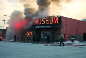 Firefighters battling flames at Sign Art Museum in Tucson