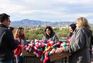 Volunteers collecting socks for Socktober in Tucson