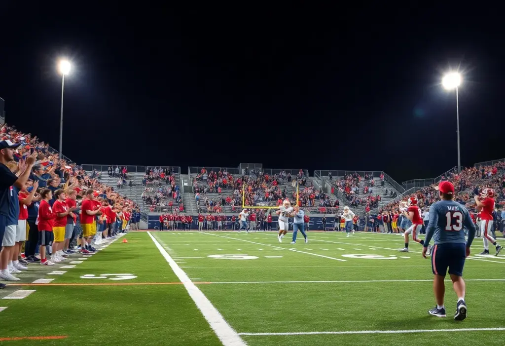 Players competing in a Southern Arizona high school football game.