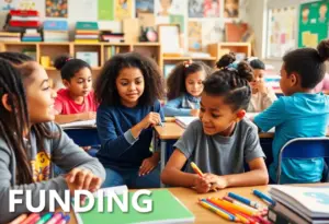 Students in a classroom participating in various educational activities.