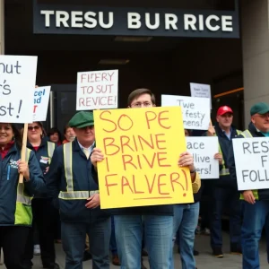 Bus operators rallying for safety improvements outside Sun Tran facility in Tucson