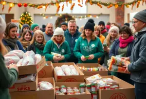 Volunteers collecting food donations for Thanksgiving in Tucson