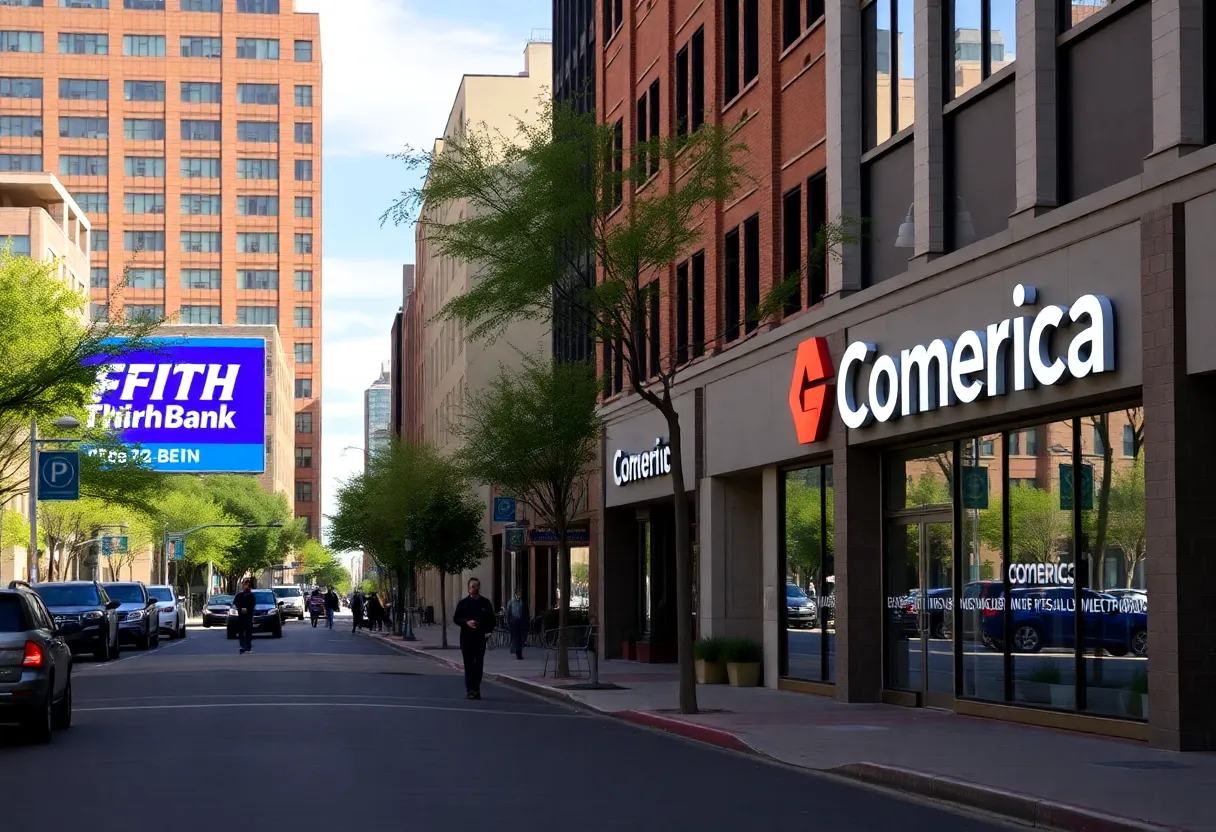 Fifth Third Bank and Comerica logos in Tucson, showcasing economic growth.
