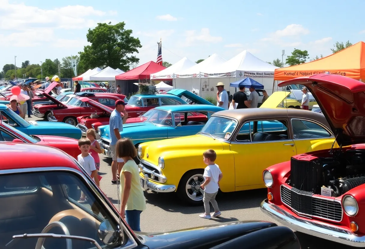 Classic cars on display at the Tucson car show