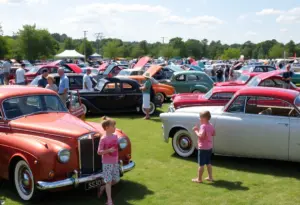 Visitors admiring vintage cars at the Tucson Classics Car Show