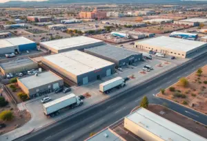 Aerial view of Tucson’s industrial area with e-commerce logistics