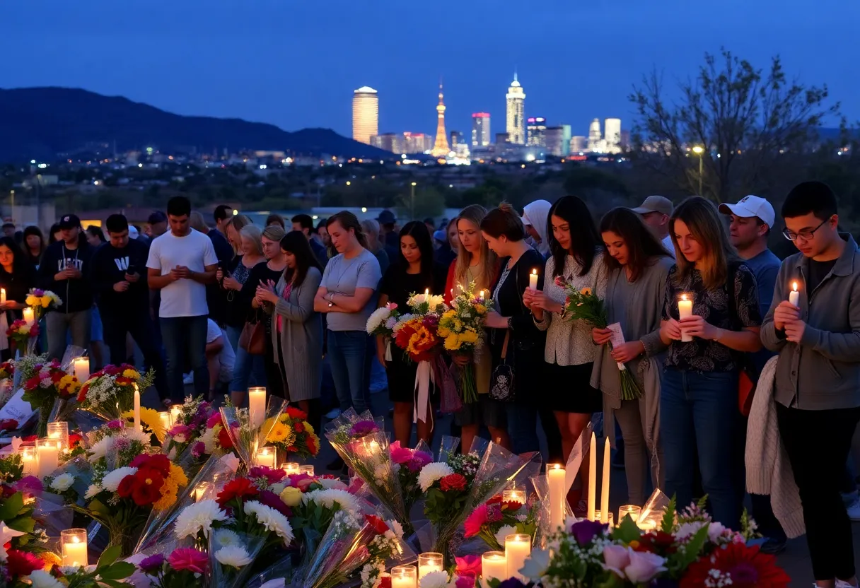 Community members gathered for a memorial tribute in Tucson.