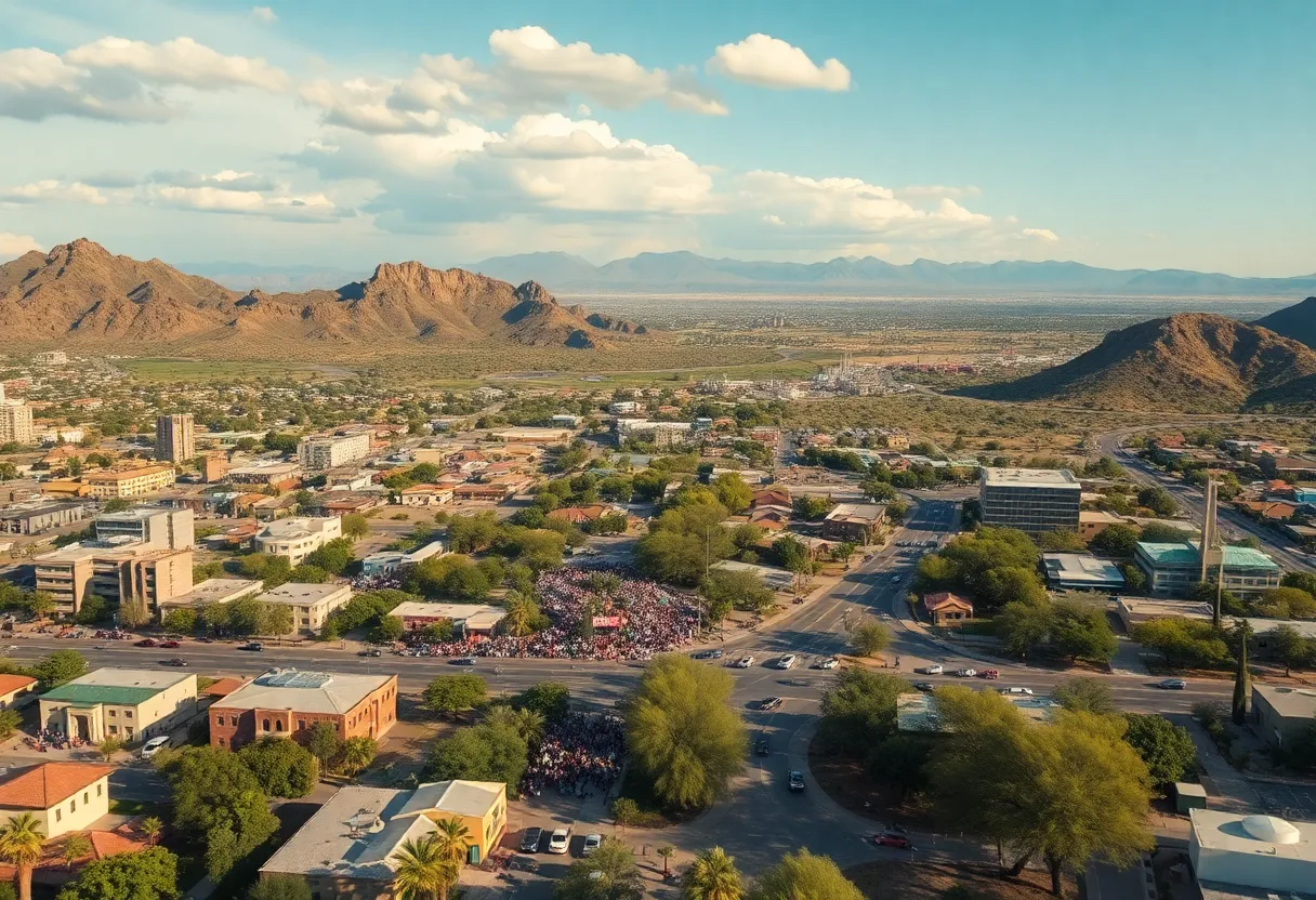 Community members protesting against the proposed data center in Tucson