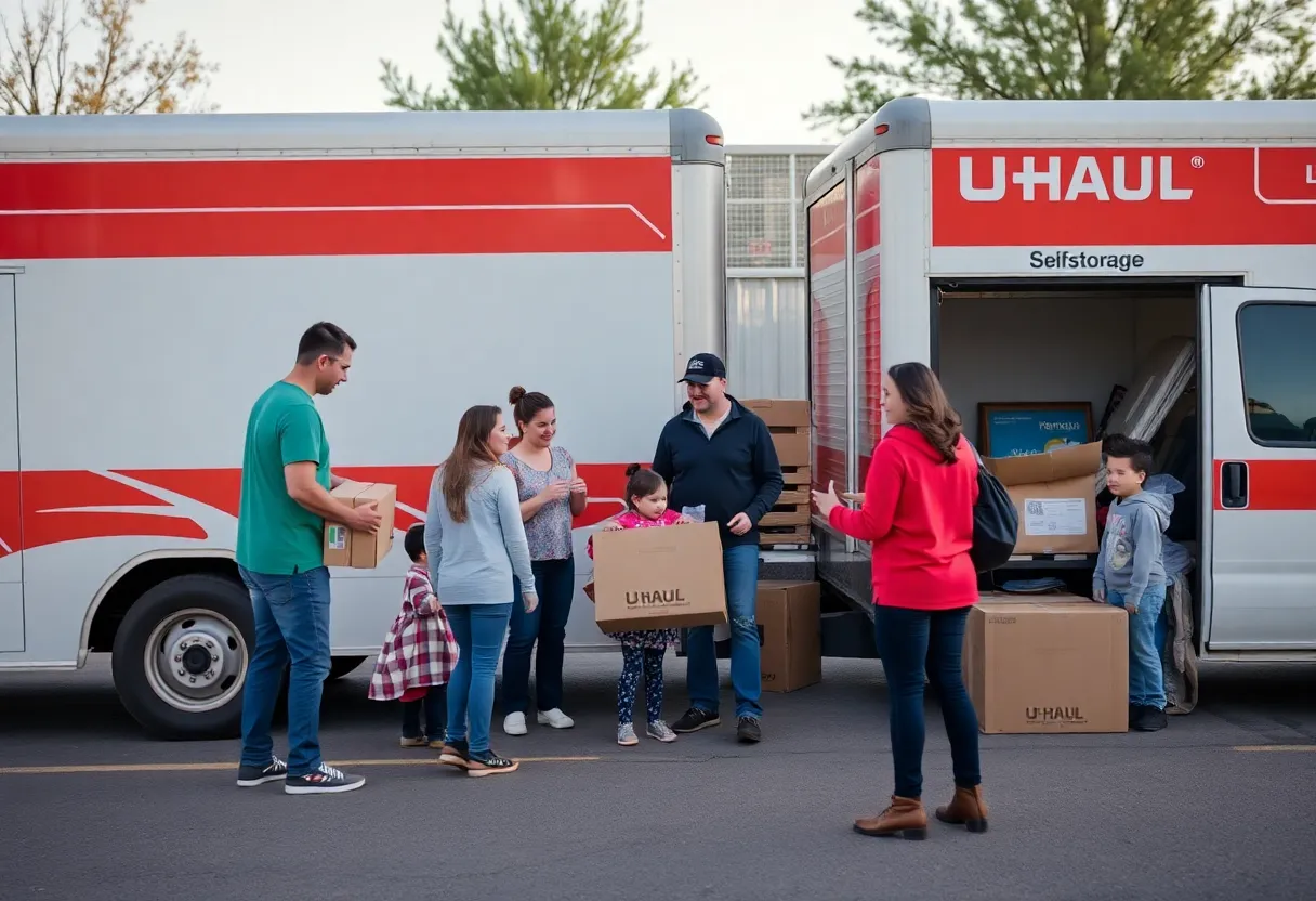 Families using U-Haul storage services after monsoon floods in Tucson