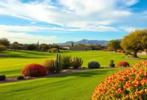Well-maintained golf course in Tucson with irrigation systems