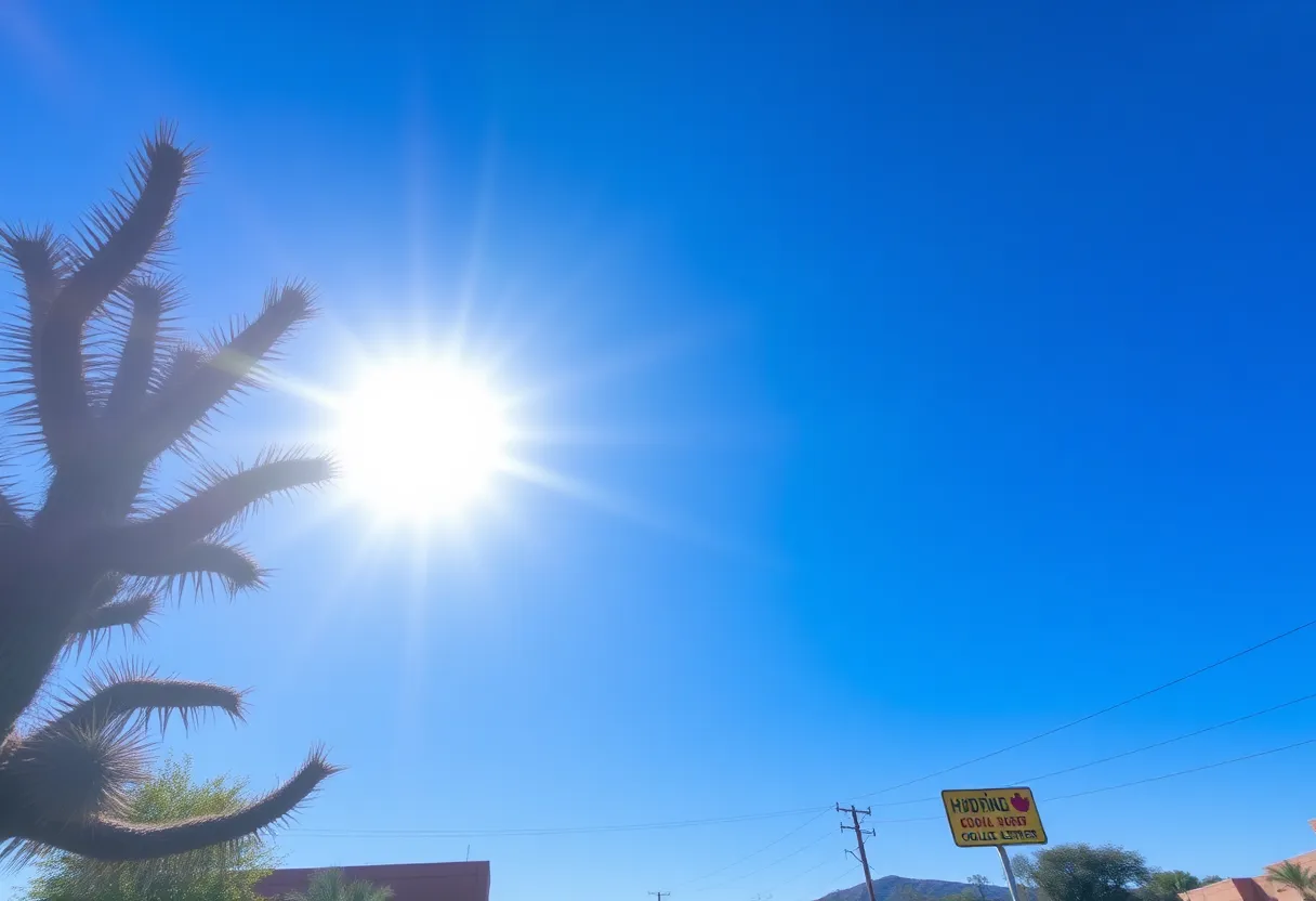 A hot day in Tucson, Arizona during a record heat wave