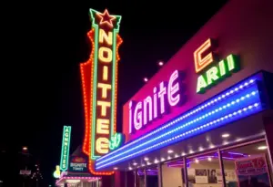 Exterior view of Tucson's Ignite Sign Art Museum showcasing neon signs.