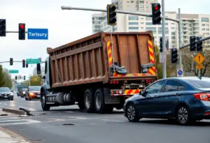 Intersection of Speedway Boulevard and Kolb Road in Tucson, seen after a fatal dump truck accident.