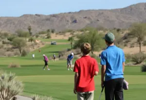 Golfers competing during the Tucson junior golf championship