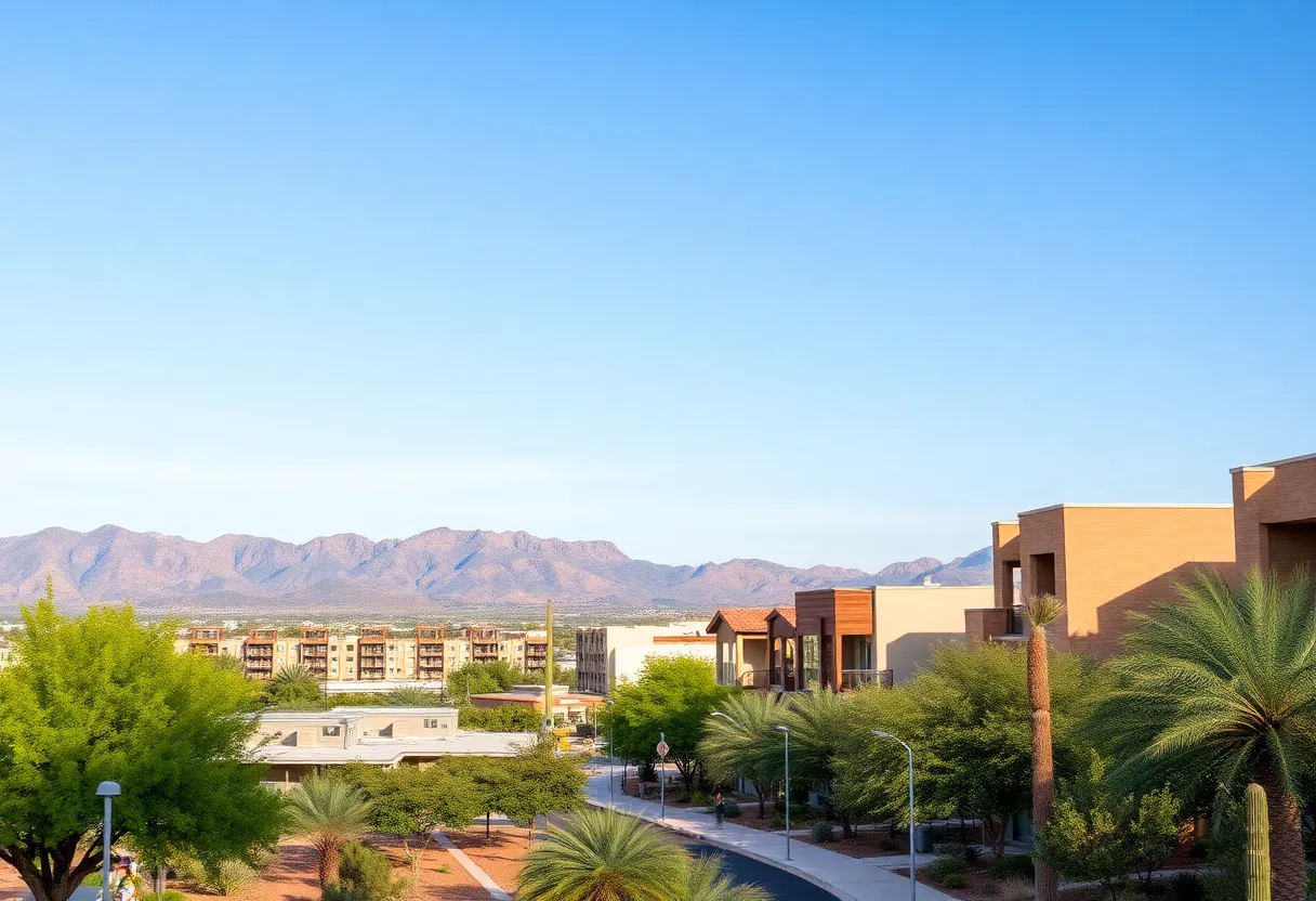 Vibrant Tucson urban landscape highlighting sustainable growth and green spaces