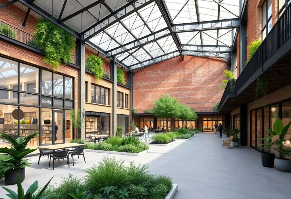 Rendering of a revitalized warehouse conversion in Tucson