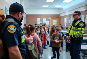 Police securing school during lockdown in Tucson