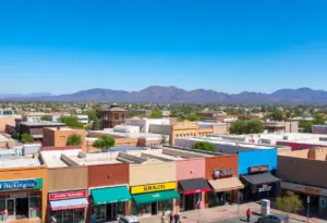 Aerial view of Tucson's small business district