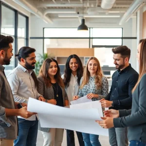 Group of entrepreneurs in Tucson discussing business plans