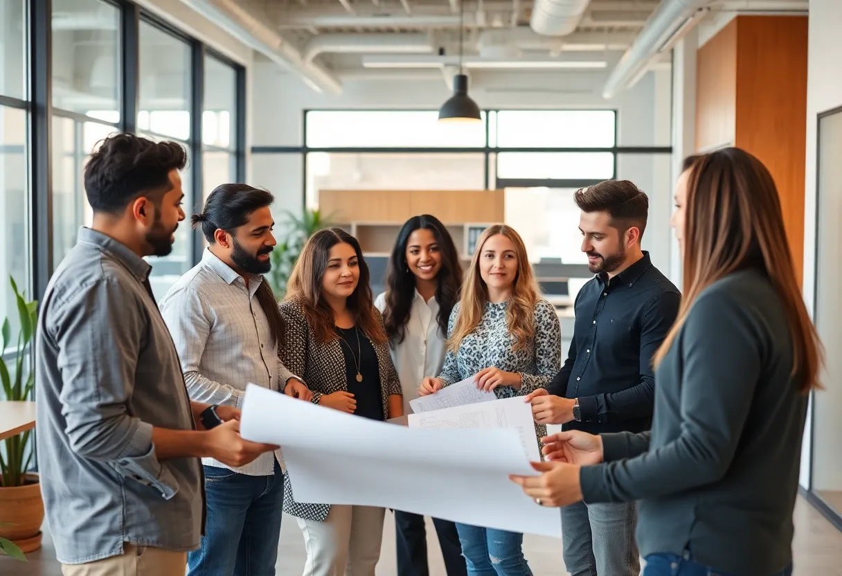 Group of entrepreneurs in Tucson discussing business plans